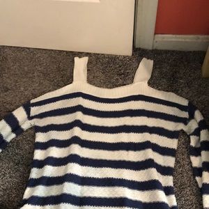 Navy blue and white sweater